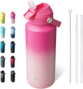 BJPKPK Water Bottle with Straw Lid, 32oz Vacuum Insulated Water Bottles by BJPKPK