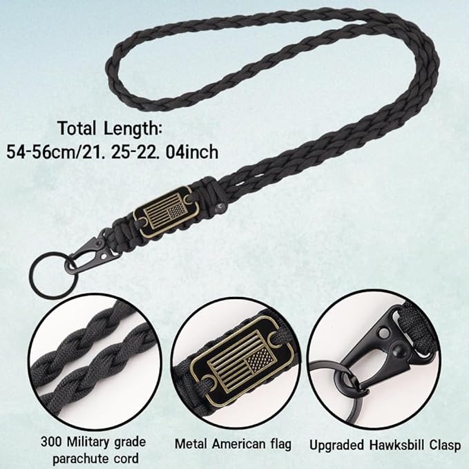 2pcs Heavy Duty Braided Paracord Lanyard Keychains - Image 2