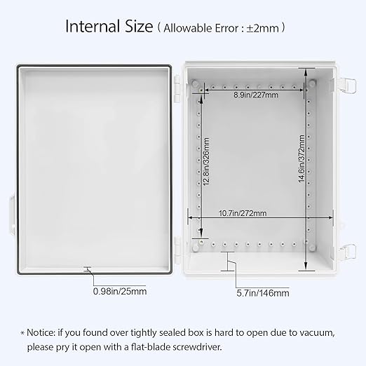 LeMotech Electrical Box, IP67 Waterproof Hinged Cover Stainless Steel Latch - Image 5