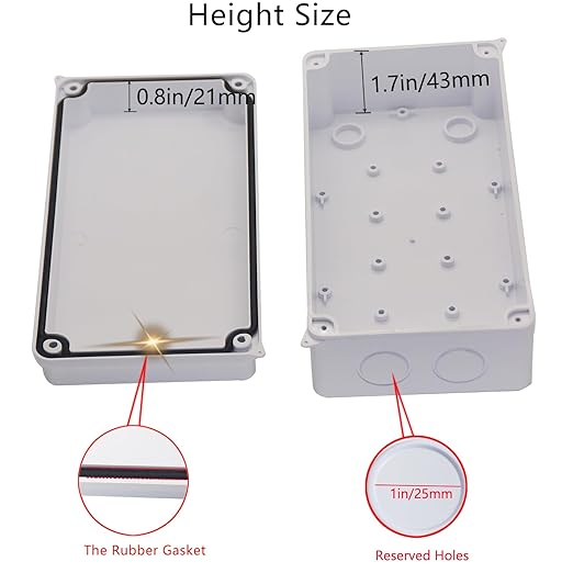 Junction Box, Reserved Holes Electrical Boxes Waterproof IP65 ABS Plastic - Image 4