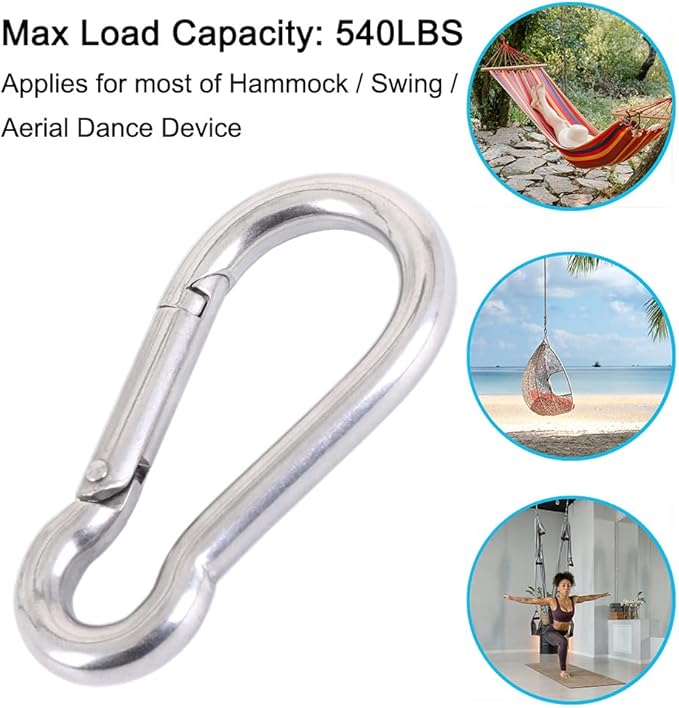 PROND Carabiner Clip, Heavy Duty Carabiner Clips, 316 Stainless Steel Carabiner - Image 4