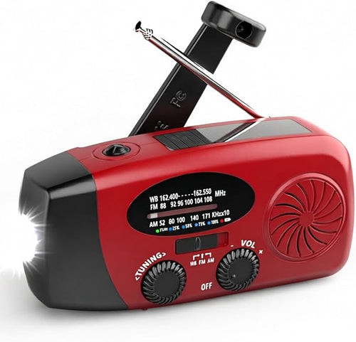 18500mWh Weather Emergency Radio, Portable Solar AM/FM/NOAA Hand Crank Radio by iRonsnowOfficial