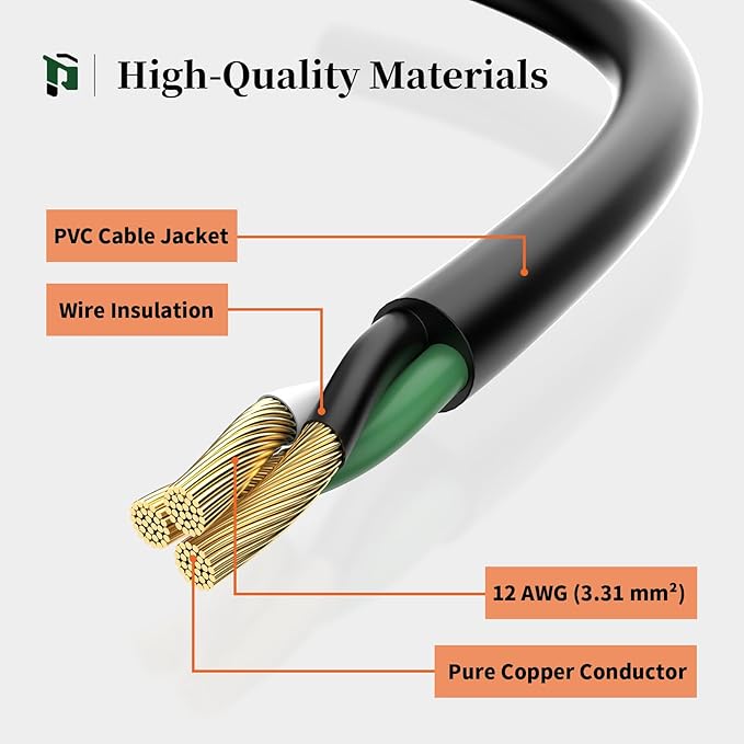PLUGTUL Outdoor Extension Cord 50FT, 12 Gauge Extension Cord - Image 4