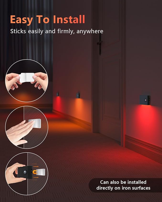 WILLED Rechargeable Night Light, RGB & Warm White Stair Lights Indoor, Color - Image 7