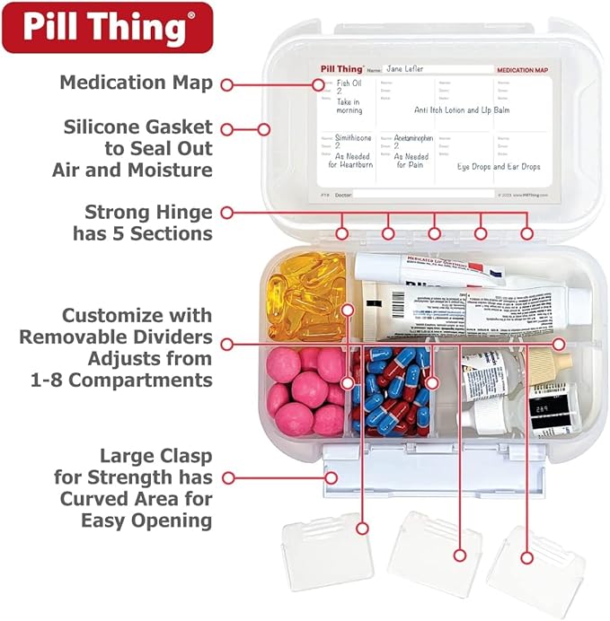 8 and12 Compartment Large Pill Cases - Image 2