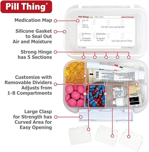8 and12 Compartment Large Pill Cases - Image 2