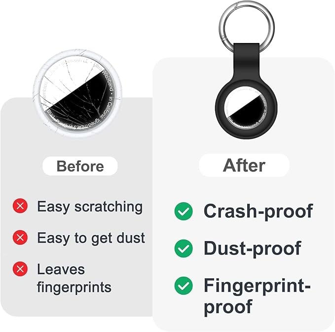 Linsaner Case for AirTag 2nd Gen & 1st Gen, Silicone Holder Keychain Key Ring - Image 7