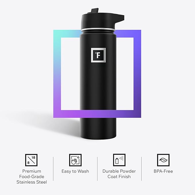 IRON °FLASK Camping & Hiking Hydration Flask - 22 oz Cream & Berries - Image 5