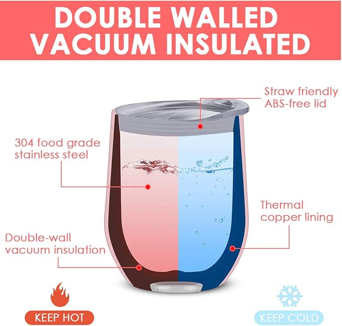 8 Pack 12 oz Stainless Steel Wine Tumbler - Image 2