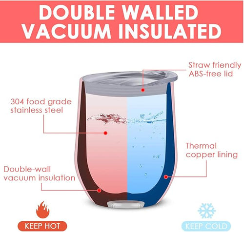 8 Pack 12 oz Stainless Steel Wine Tumbler - Image 2