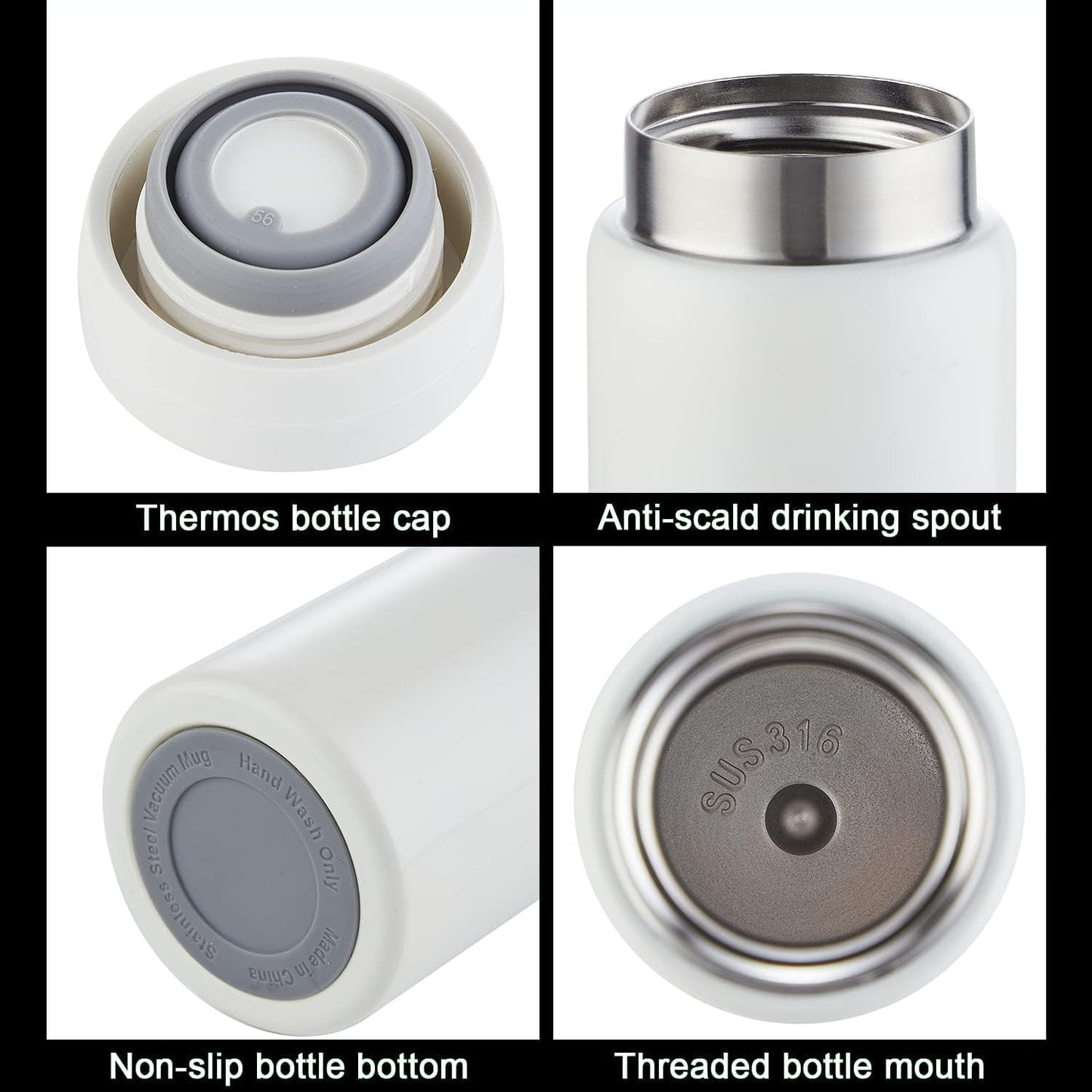 10oz Mini Water Bottle Stainless Steel Thermos Small Flask - Insulated Vacuum, Leak Proof, Keeps Drinks Hot/Cold - Ideal for Coffee, Tea, Water - Yellow