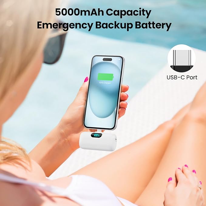 Mini Portable Charger USB C Power Bank, Upgraded 5000mAh PD Fast Charging - Image 6
