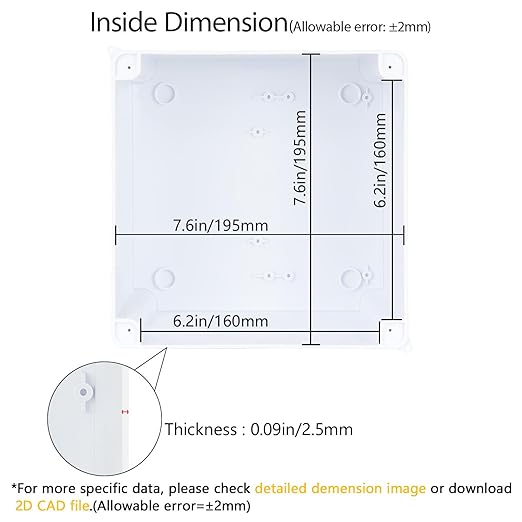 LeMotech Junction Box, Electrical Box IP65 Water Resistant Dustproof ABS - Image 3