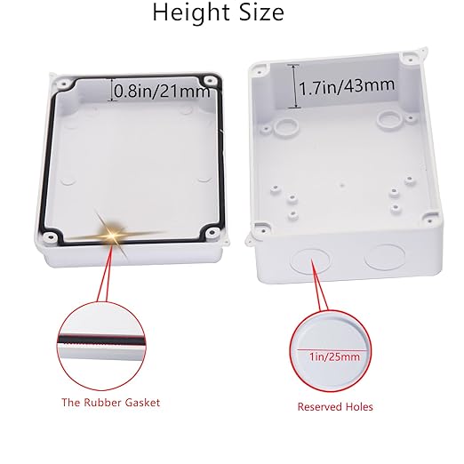 Electrical Box, ABS Plastic Project Box Power Cord Enclosure White 5.9 x 4.3 x - Image 4