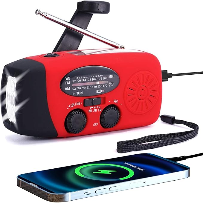 FM/AM/NOAA Weather Radio Hand Crank Self Powered Solar Portable Mini Emergency by emergencyradio