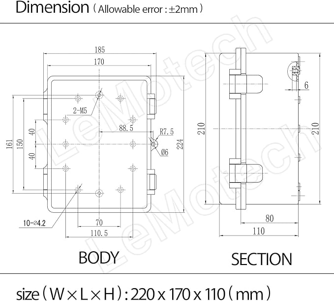 ABS Plastic Dustproof Waterproof IP65 Junction Box Hinged Shell Universal - Image 8