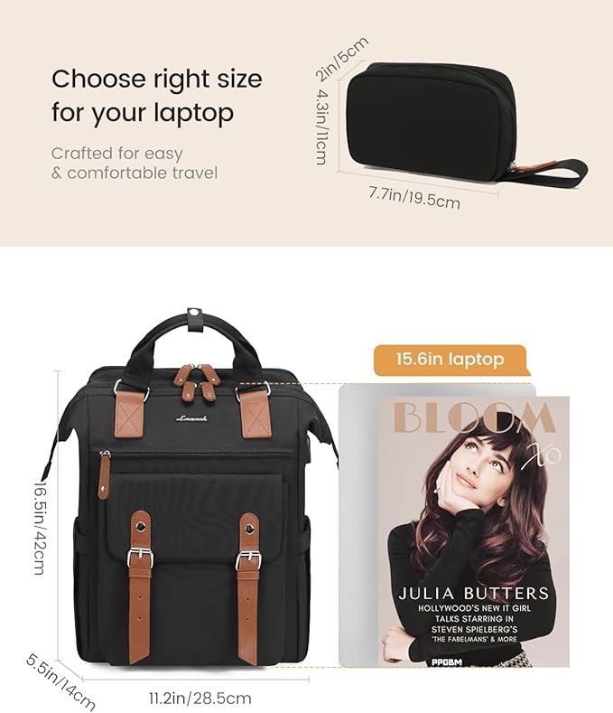 LOVEVOOK Laptop Backpack for Women Work Travel Computer Backpacks Purse - Image 8