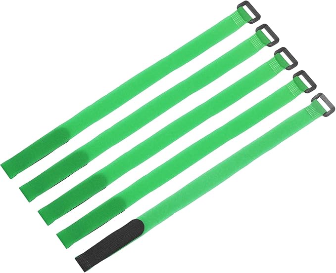 MECCANIXITY 5Pcs Reusable Battery Tie Down Straps, 0.8x16" Green Nylon by MECCANIXITY