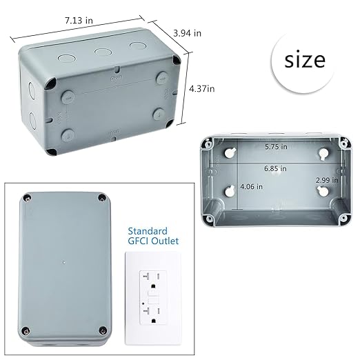 Nineleaf Waterproof Electrical Box, 1PK Plastic Junction Box, IP66 External - Image 7