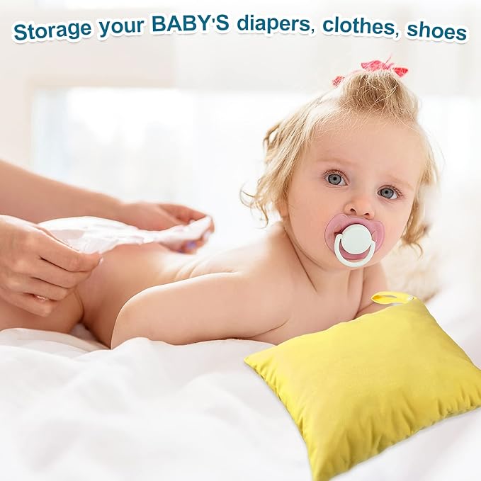 Woanger 10 Pack Wet Dry Bags for Baby Cloth Diapers Waterproof Reusable Travel - Image 5