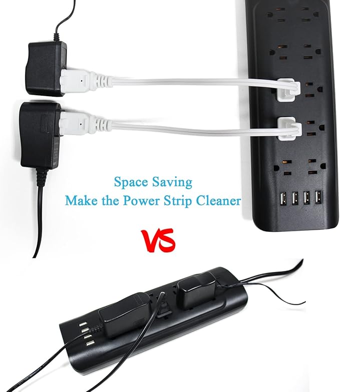 Short Extension Cord 1 FT, 2 Prong White, Mini Extension Cord US Male/Female - Image 2