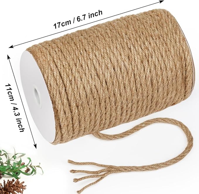 Tenn Well 6mm Jute Rope, 164 Feet Strong and Thick Twine Rope - Image 4