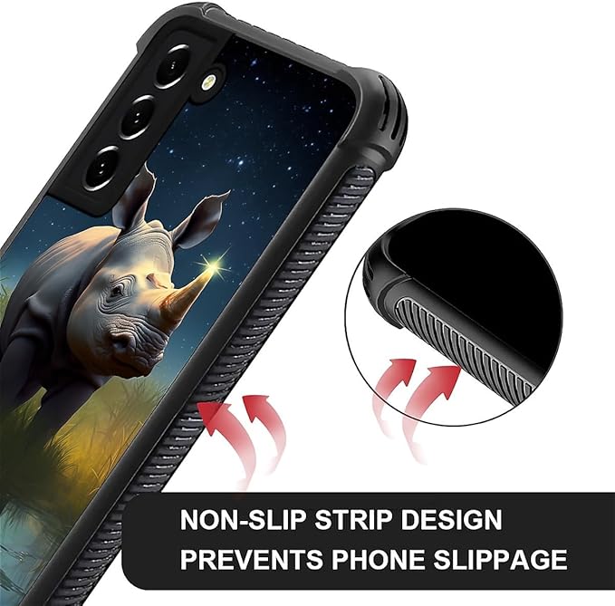 for Samsung Galaxy S22 Case, Rhino Water Marshes Pattern Graphic Design Girl - Image 4
