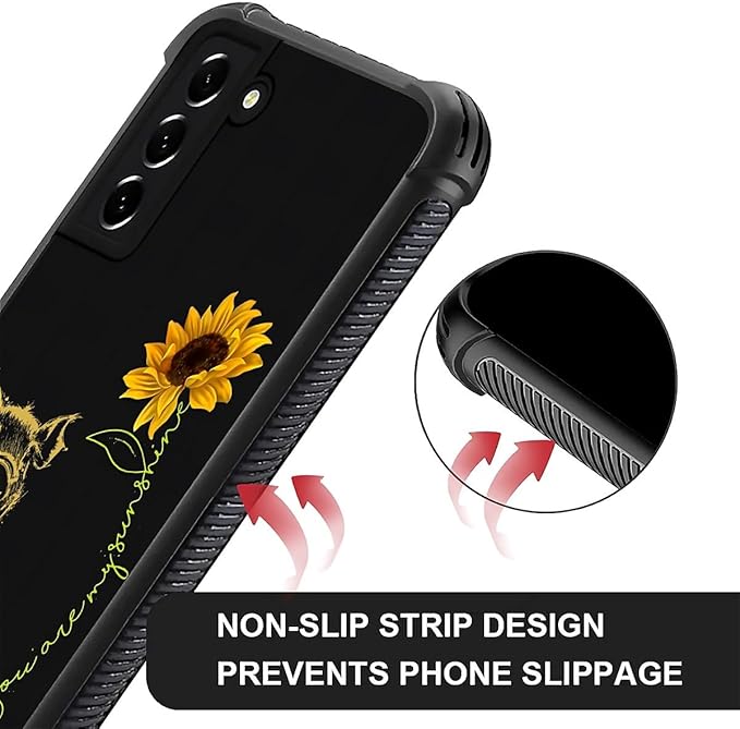 for Samsung Galaxy S21 FE Case, Pig Sunflower Yellow Sunshine Pattern Graphic - Image 5