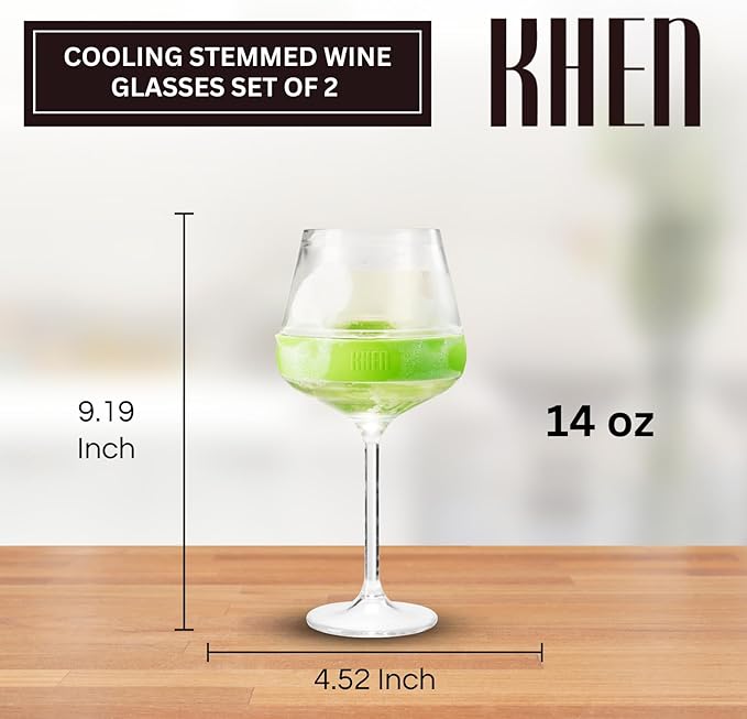 14oz Frozen Cooling Wine Glasses, 2 Set – Keep Drinks Cold Longer, Stemmed - Image 2