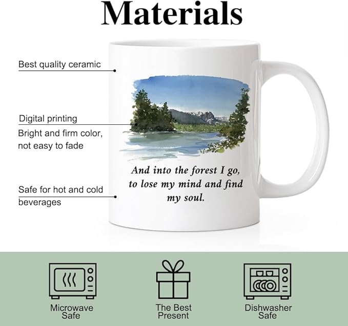 RZHV And Into The Forest I Go To Lose My Mind And Find My Soul 11 Oz Novelty Mug - Image 3