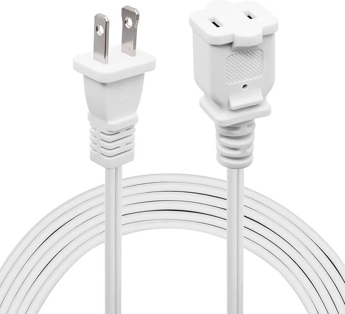 5 FT Extension Cord, 18 AWG Small Polarized Male-Female Power Cable by Yeatel