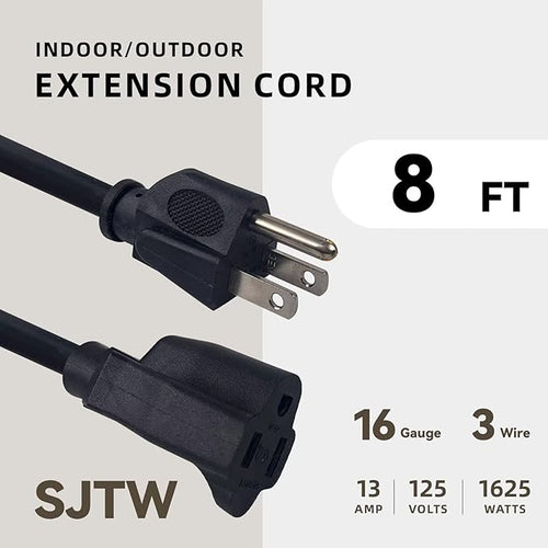 8ft Outdoor Extension Cord for Christmas Decorations - Image 2
