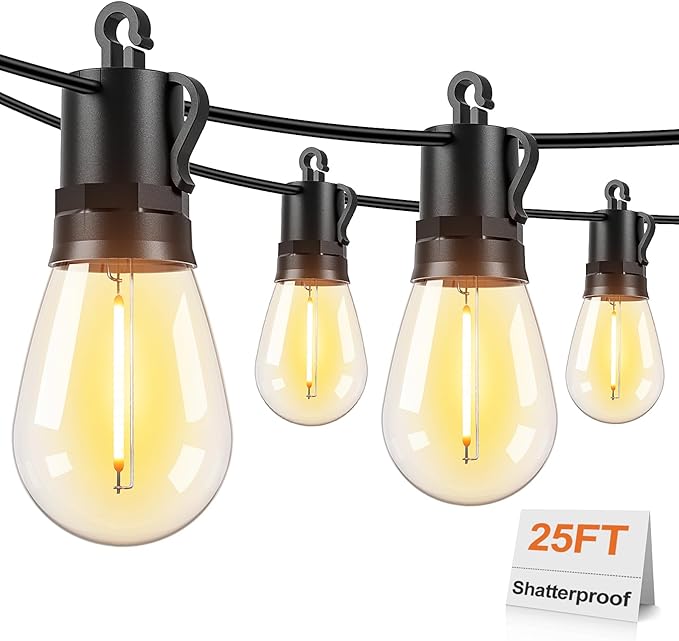 Brightever 25FT Outdoor String Lights Waterproof, LED Patio Lights by Brightever