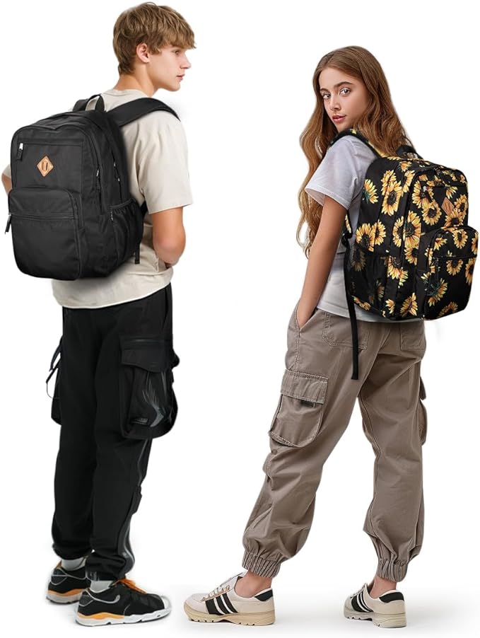 ZORFIN 26L Black Backpack for College, and Travel: Water Resistant Bookbag - Image 9
