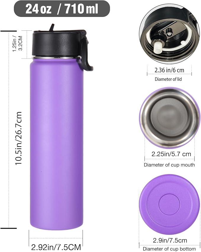 Volhoply 24oz Insulated Water Bottle - Image 2