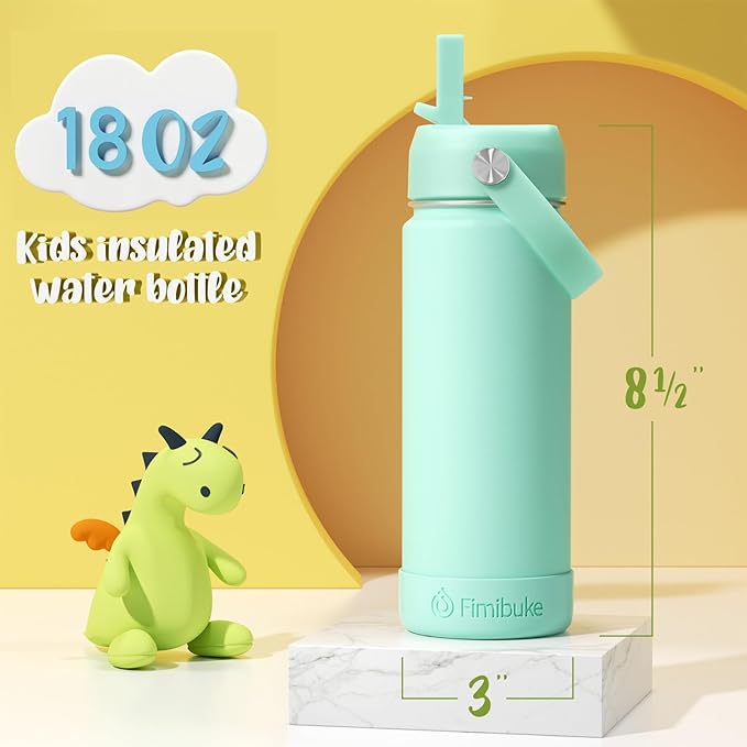 Fimibuke Kids Insulated Water Bottle - 18oz BPA-FREE 18/8 Stainless Steel Kid - Image 2