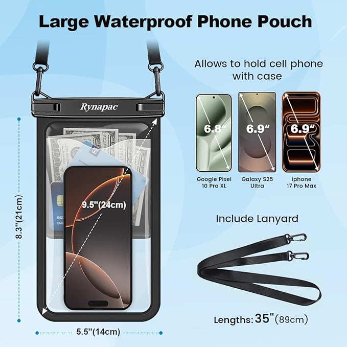 Rynapac [Up to 10" Large Waterproof Phone Pouch - Image 3