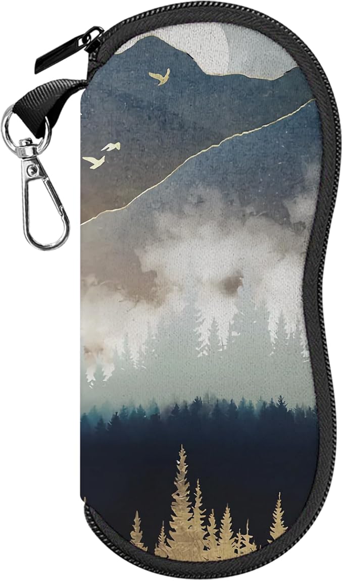 Glasses Case Sunglasses Eyeglass Soft Case Zipper Light Neoprene Pouch by Cabreche