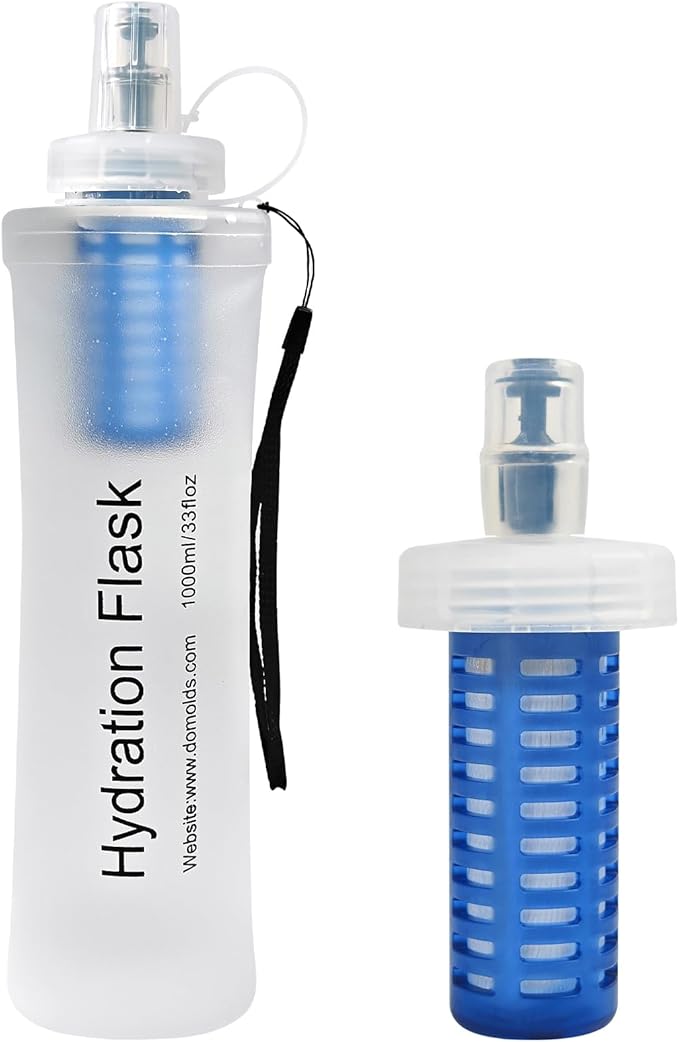 1L Soft Flask Water Bottle, Collapsible Water Bottle by CXWLJL