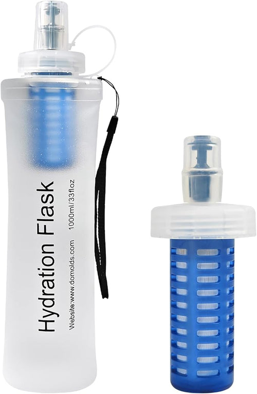 1L Soft Flask Water Bottle, Collapsible Water Bottle by CXWLJL