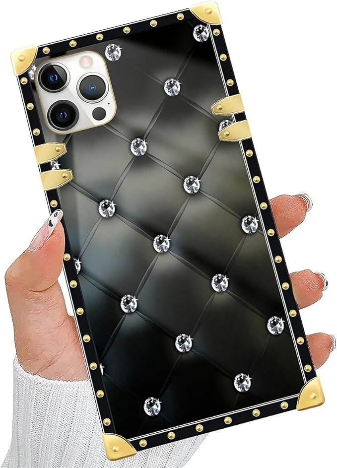 Compatible with iPhone 11 Pro Max Case, Shiny Black Sofa Crystal Luxury Golden - Image 5