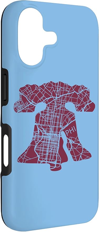 Philadelphia Street Map Liberty Bell Vintage Maroon Philly Case - Image 3