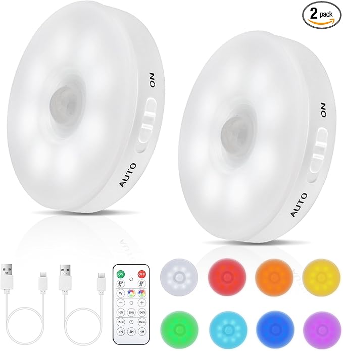 RGB LED Rechargeable Motion Sensor Light Indoor by MotionSensorLightIndoorforClosetCabinetKitchenRoomandmore