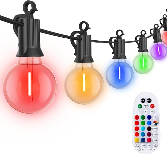 Brightown Outdoor String Lights 58 Feet G40 LED Patio Lights, 27 Plastic Edison by Brightown