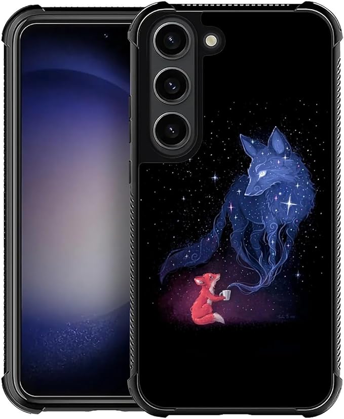 for Samsung Galaxy S23 Plus Case, Galaxy Fox Wolf Pattern Graphic Design Girl by FKBRCL4U
