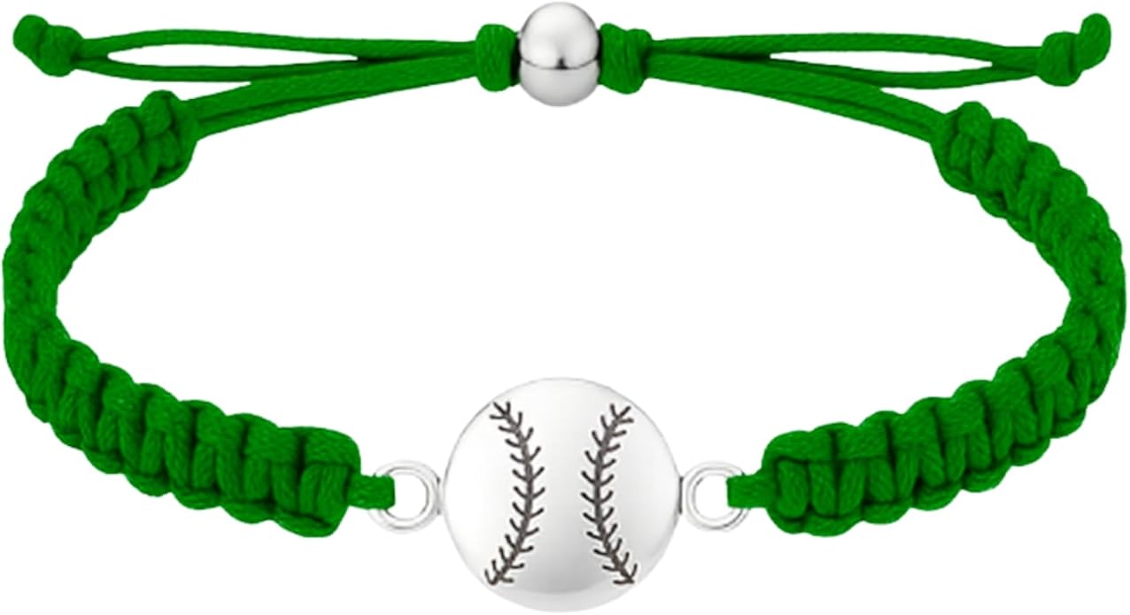 Sportybella - Baseball Bracelet, Baseball Jewelry, Adjustable Braided Baseball by Sportybella