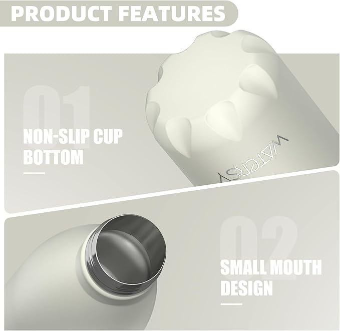 WATERSY Stainless Steel water bottles, 17oz/500ml Insulated Water Bottles - Image 5