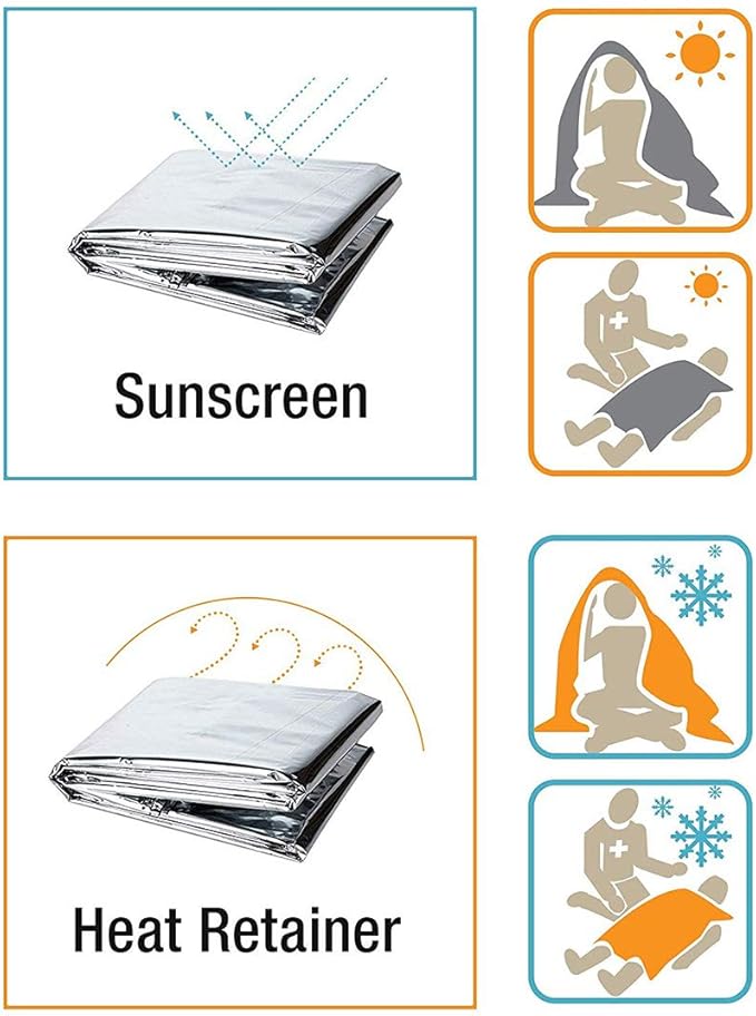 Emergency Mylar Thermal Blankets, Space Blanket Survival kit Camping Blanket - Image 6