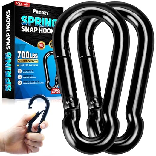 PAMAZY 2Pcs 4In Spring Snap Hooks 700LBS Capacity, Carabiner Clip, Heavy Duty by Pamazy