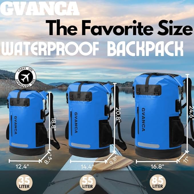Waterproof Dry Bag Backpack for Kayaking, Roll Top Kayak Dry Backpack, Floating - Image 4